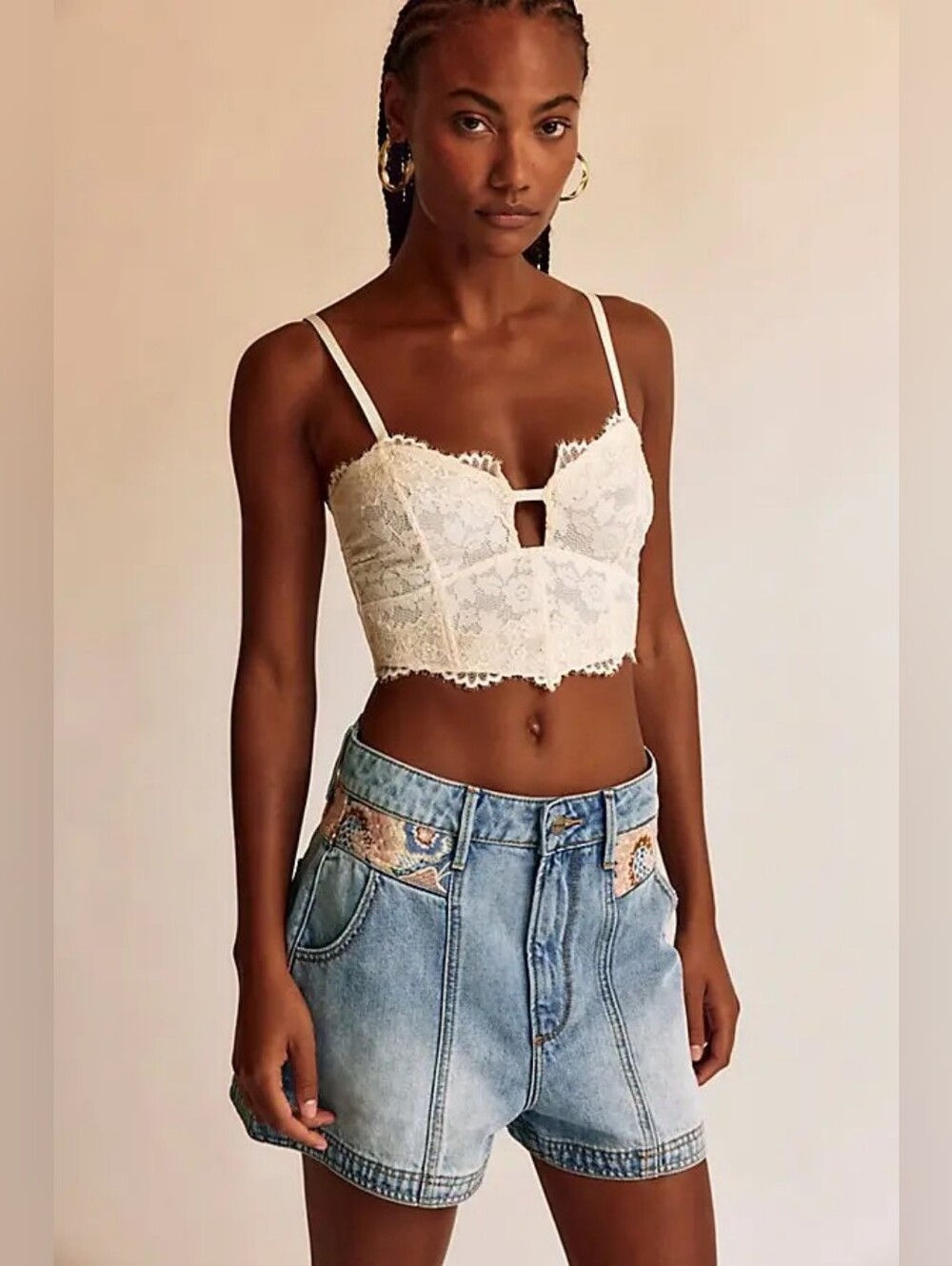 NWT "Driftwood" Phoebe X Romantic Rhapsody Denim Shorts Sizes 26,28 30,31 or 32